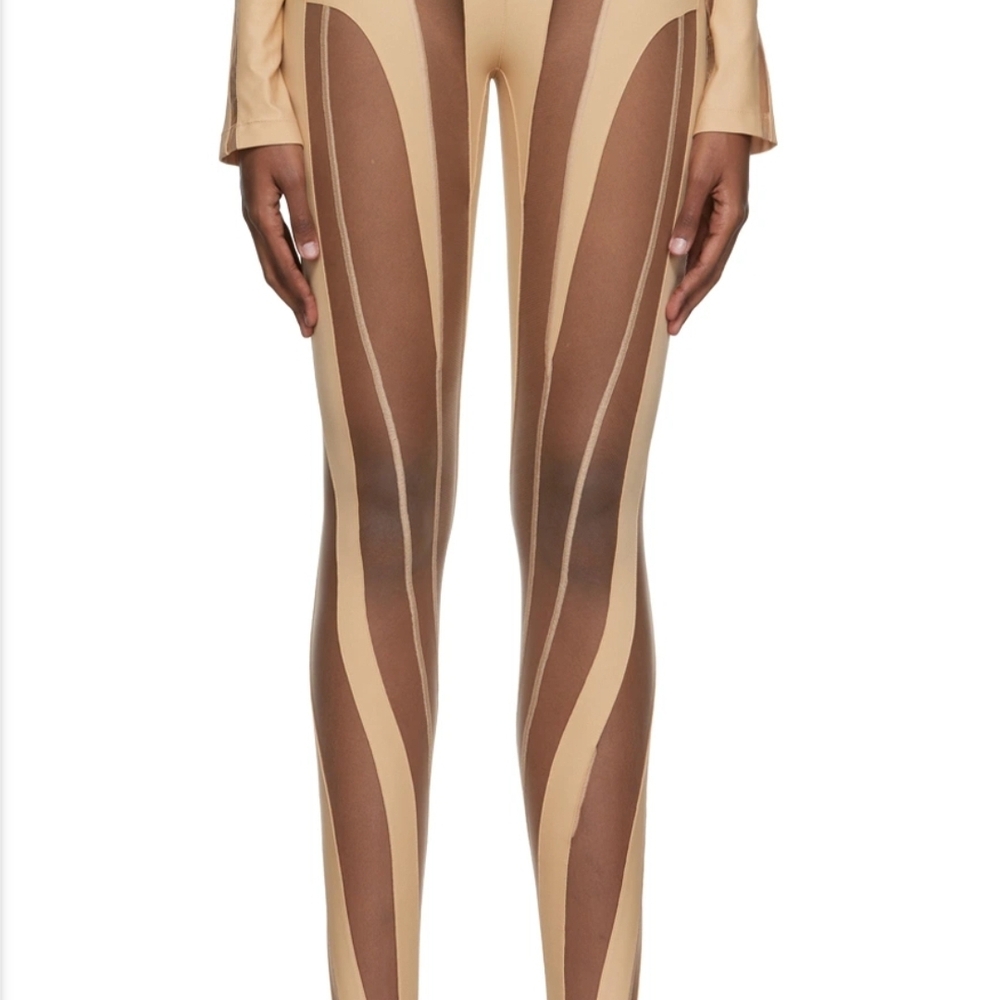 Mugler Tan and Brown Leggings